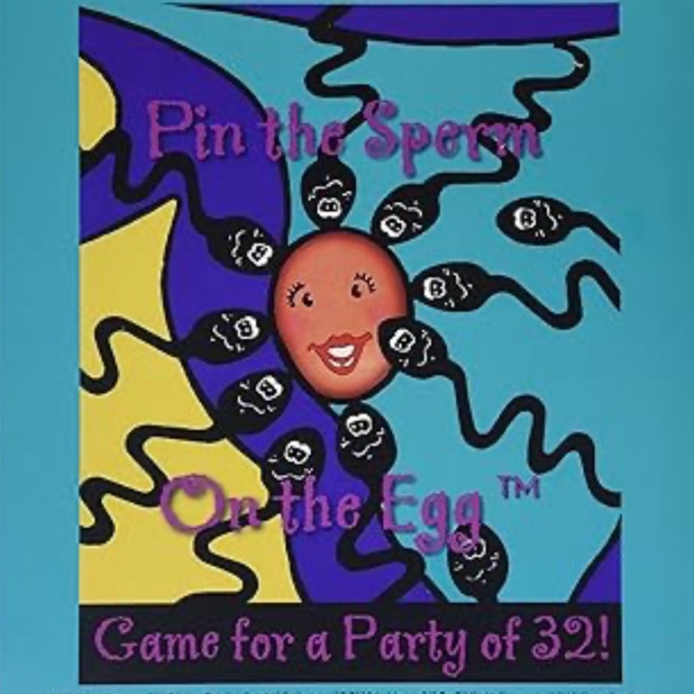 Fun Baby Shower Game Pin The Sperm on The Egg